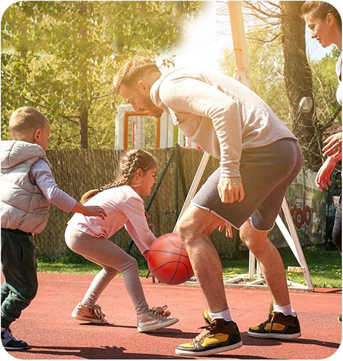 Sports Balls with Hand Pump for Kids and Toddlers - (Pack of 2) 6-Inch Diameter Rubber Sport Ball Set Includes Soccer Ball Basketball for Fun Outdoors and Backyard