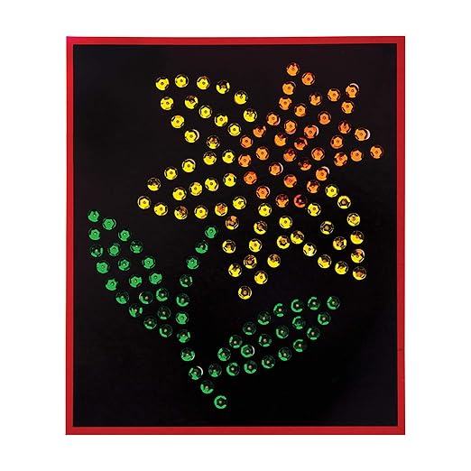 Baker Ross AT386 Flower Sequin Craft Pictures - Pack of 5, for Children to Decorate and Personalise Arts Projects, Ideal Groups, Home Crafting, Class Room Activities