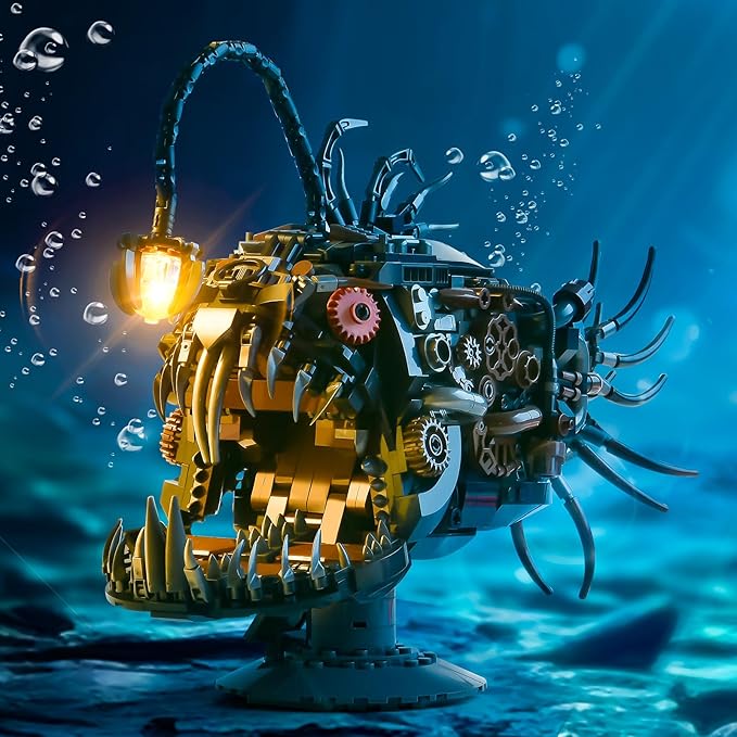 Mechanical Fish Building Sets,Ocean Animal Collection Toy,Adults Home or Office Decor,STEM Building Gift for Teens Boys and Girls 8-14 (1038PCS)