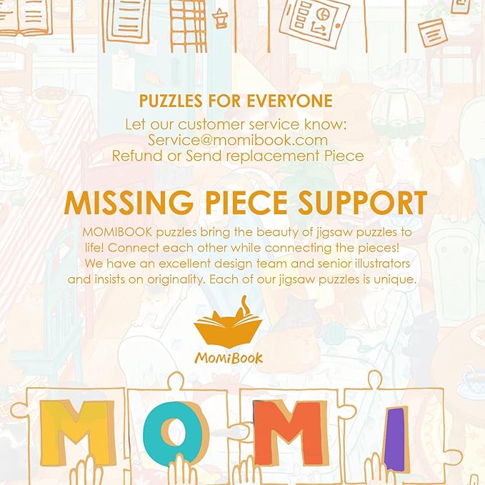 MOMIBOOK Puzzles for Adults 1000 Pieces Jigsaw Puzzles of Let's Play Hide-and-Seek Together, Painting Image Living Room Difficult Challenging Impossible Puzzle Unique Party Christmas Birthday Gifts