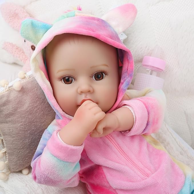 GOAROY Lifelike Baby Dolls Girl, 18 inch Large Realistic Sweet Soft Body Baby Doll Real Life Baby Dolls Girl, with Accessories Gift for Kids Age 3 4 5 6 7 8+