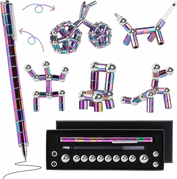 Magnetic Fidget Pen Teen Gifts - Valentines Day Gifts Easter Basket Stuffers For 13 14 15 16 17 18 Year Old Boys Girls,Cool Gadget Things Gel Pens Stress Relief Fidget Toy Office Desk Accessories
