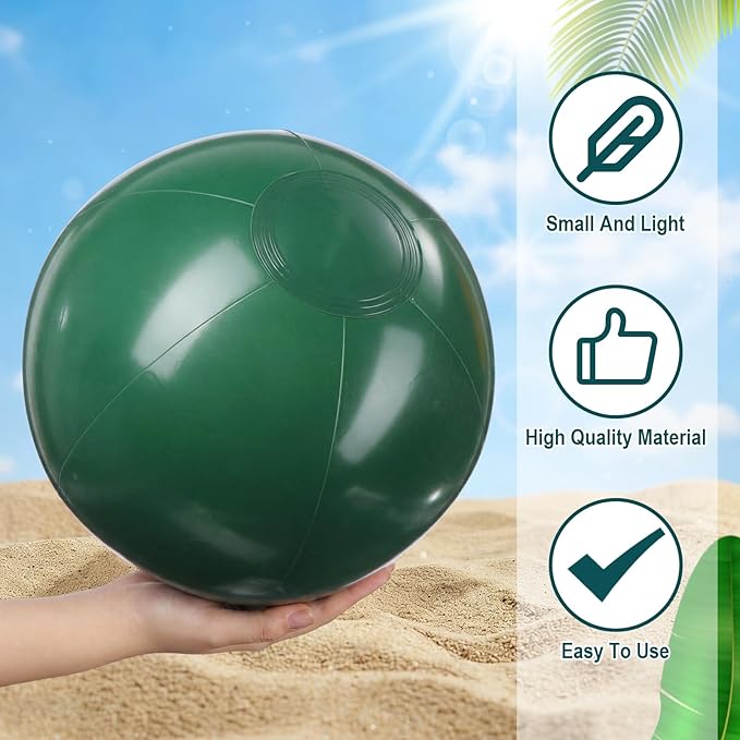 Realspring 24 Pcs Inflatable Beach Balls for Kids Bulk Pastel Solid Color Jumbo Beach Ball Swim Pool Floating Toys Baby Shower Birthday Summer Party Decor(Mainly Green, Yellow, Brown, White,18 Inch)