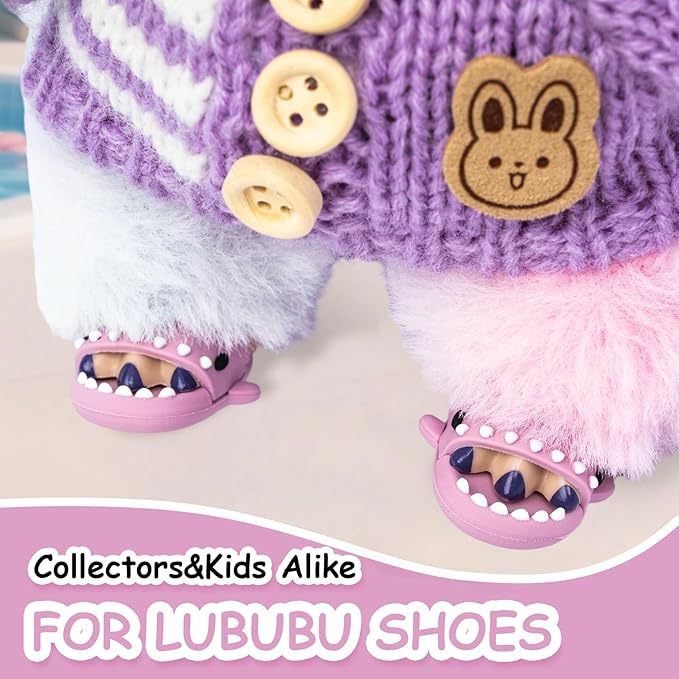 Clothing Shark Summer Sandals for Dolls - Open-Toe Slippers, Cute Accessories for Photography, Display & Collectors Age Limit 15 (Purple)