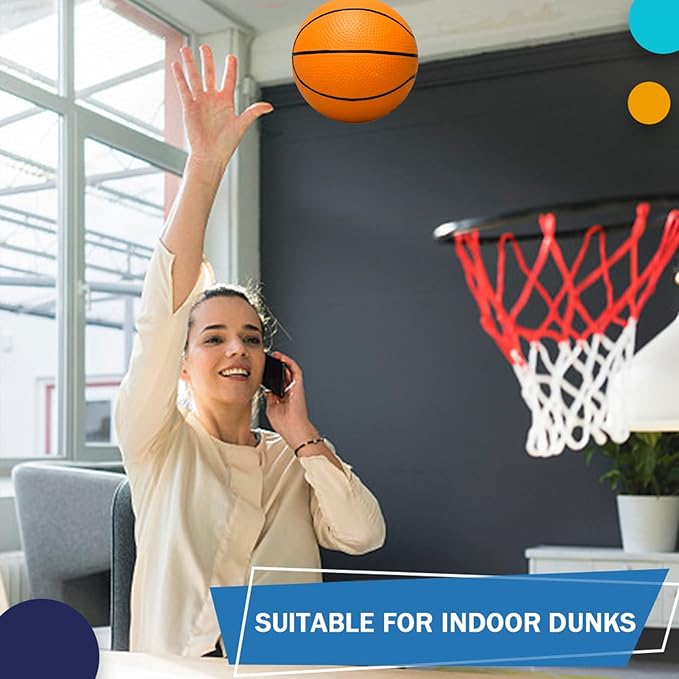 6 INCH PVC Mini Basketball for Indoor Mini Hoops, Soft 6" Rubber Replacement for Over Door Hoops, Ideal for Adults & Kids