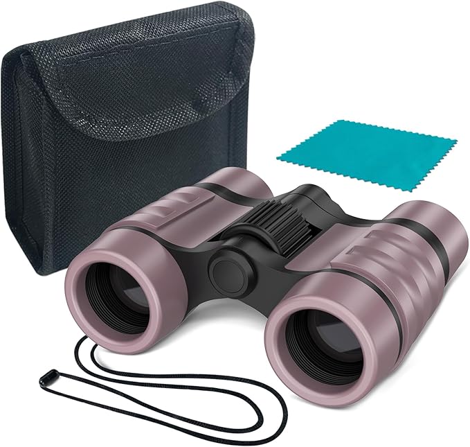 ESSENSON Binoculars for Kids Toys Gifts for Age 3-12 Years Old Boys Girls Kids Telescope Outdoor Toys for Sports and Outside Play Hiking, Bird Watching, Travel, Camping, Birthday Presents (Ice Rose)
