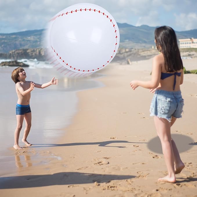 Shindel Inflatable Baseball 27-inch, Giant Inflatable Ball for Baseball Themed Party Decorations & Birthday Decor, Pool Beach Ball Toys for Kids