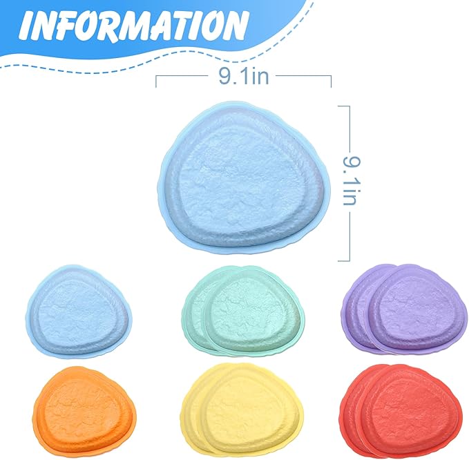 Balance Stepping Stones for Kids 5pcs Non-Slip River Stones Obstacle Course Play Indoor and Outdoor Coordination Game Sensory Toys Toddler Ages 3 4 5 6 7 8+