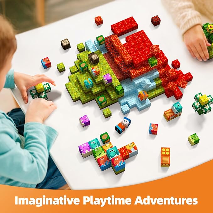 GobiDex Magnetic Building Blocks Dinosaur Theme Kid Toys for 3+ Years Old Boys Girls, STEM Building Gifts for Kids, Magnets Sensory Game for Toddler 48PCS