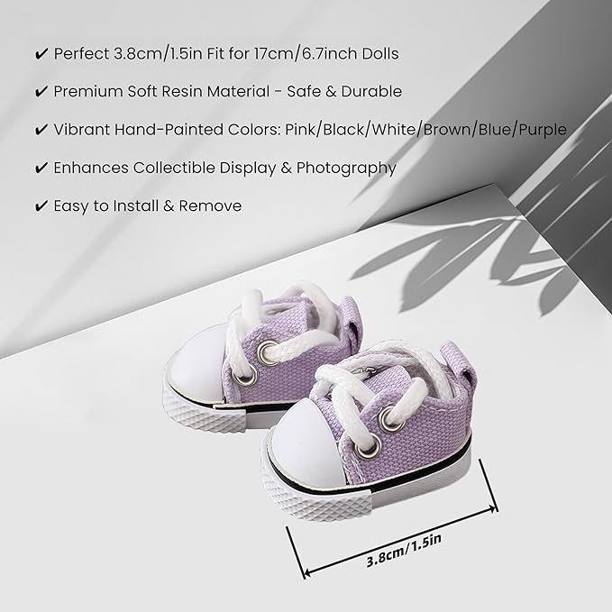 Clothes for Lu bubu 17cm Dolls(No Doll) Accessories, Stylish Kawaii Purple Outfit Set 5 Pieces Suitable for 17cm Dolls , Doll Hat Shoes Clothing Set Replacement