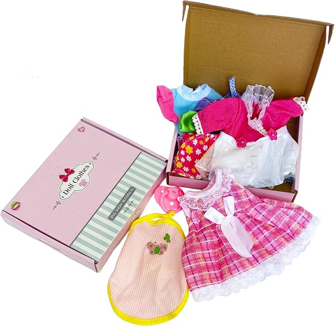 6 Sets Girl Baby Doll Clothes Dress Outfits Accessories for 10 -12 Inch Baby Girl Doll