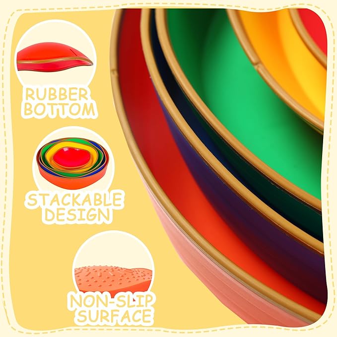 Balance Stepping Stones for Kids 5pcs Non-Slip River Stones Obstacle Course Play Indoor and Outdoor Coordination Game Sensory Toys Toddler Ages 3 4 5 6 7 8+