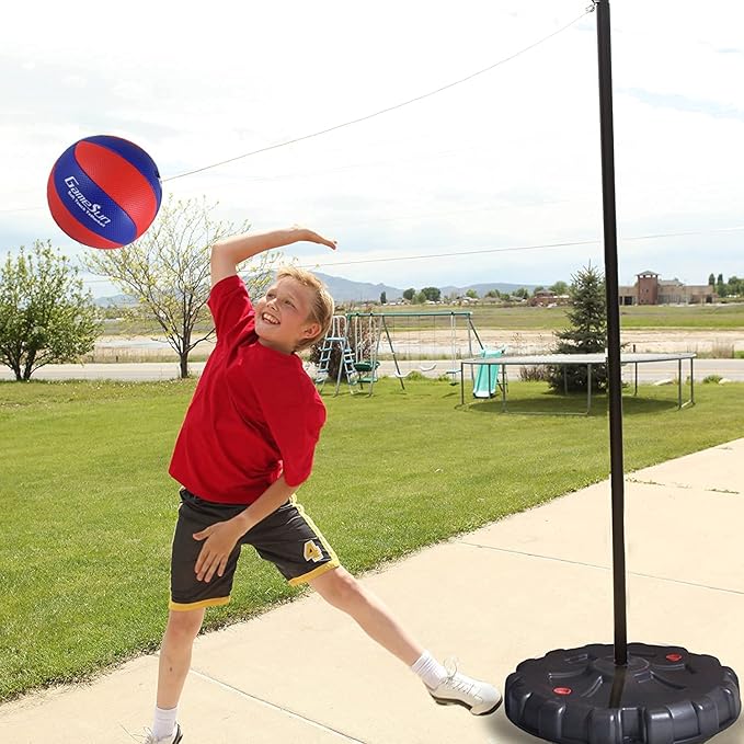 Portable Tetherball Set, Portable Water-Base Tetherball Set with Tetherball, Pole, Rope and Base for Outdoor, Backyard