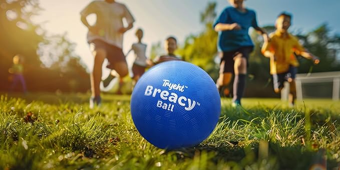 Self Inflating Ball 5", Rubber New Feel Breacy Ball, Hi Bouncy, Never Need Pump, Neon Blue, Playground Balls, Handball, Dodgeballs, Picnic and School Play in and Outdoor
