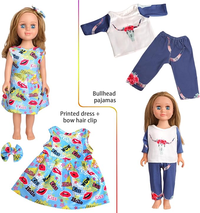10 Sets of 18 Inch American Doll Clothes, Including 10 of Doll Clothing Dress Outfits for Gift Dolls, Birthday Gifts for Kids