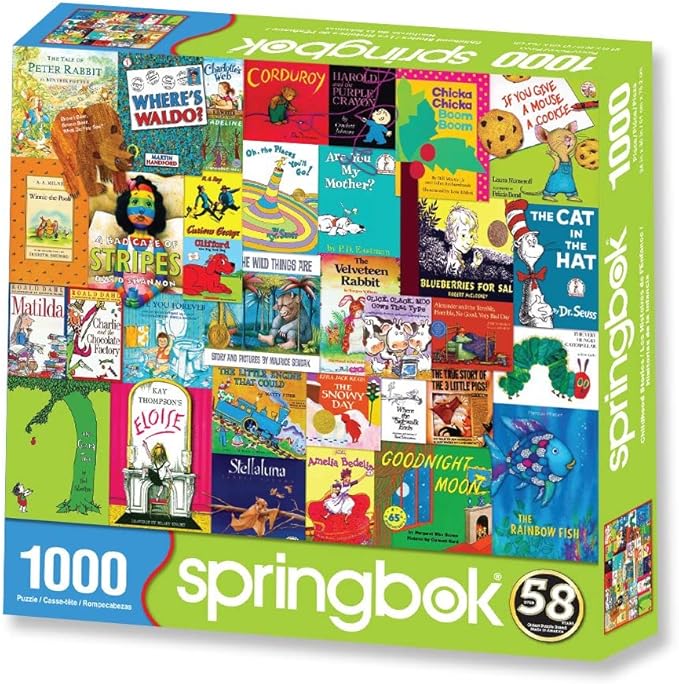 Springbok Childhood Stories 1000 Piece Jigsaw Puzzle for Adults & Kids Features Book Covers from Some of Your Favorite Childhood Stores