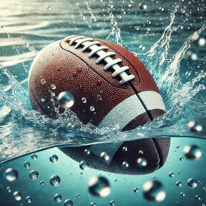AppleRound 3-Pack 8-Inch Waterproof Footballs for Pool, Beach, & Backyard - Ideal for Water & Land Play - Ball Pump Included, Pee-Wee Junior Size for Kids & Teens
