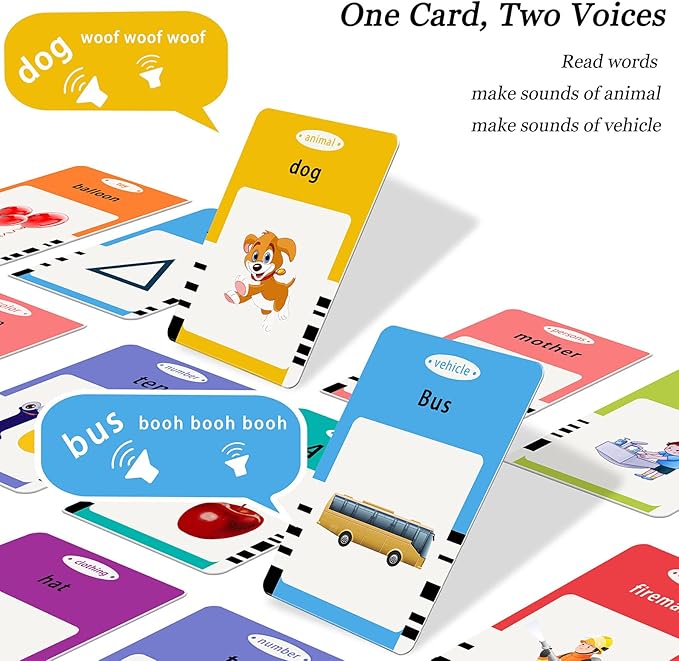Startcan Toddler Learning Toys for 2 3 4 5 Year Old Girls, Autism Sensory Toys for Autistic Children, Speech Therapy Toys, 112 Cards - 224 Sight Words Talking Flash Cards