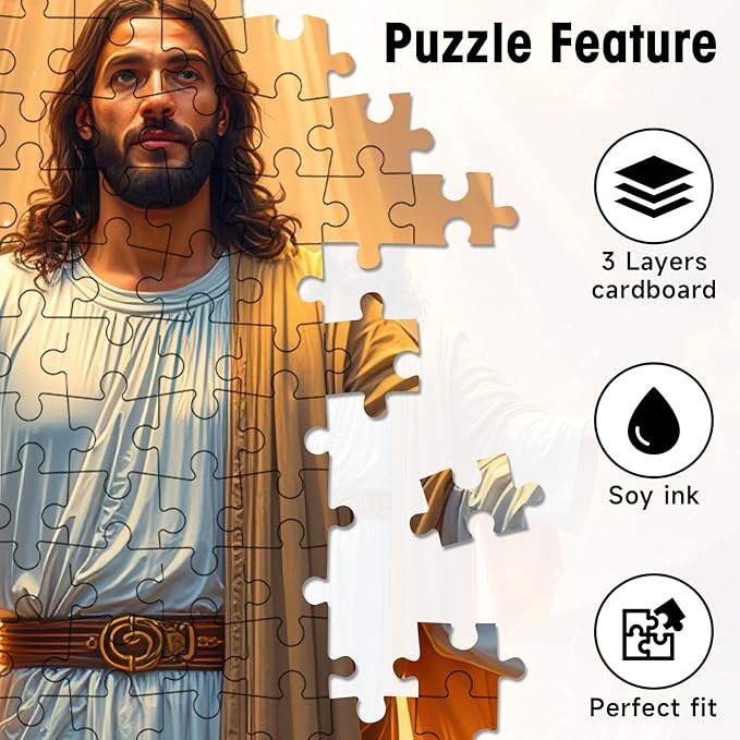 Jesus Christ Puzzles for Adults 1000 Pieces, Holy Spirit Dove Religious Christian Art Jigsaw Puzzle with Letters on Back, Inspirational Wall Decor & Family Game, Easter