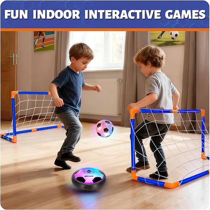 Hover Soccer Ball Set with 2 Goals, Indoor Toys for Boys Age 6-8, Kids Soccer Gift for Boys 8-12, Kid Sports Games Toys for 3 4 5 6 7 8 Year Old, Ideas Christmas Birthday Gifts for Kids Ages 4-8