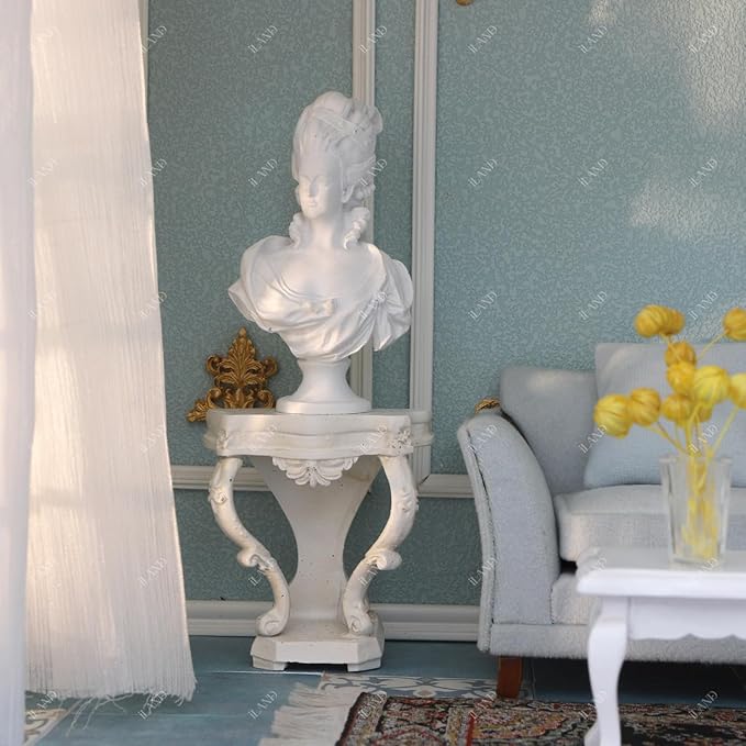 iLAND 1/12 Scale Accessories Mini Victorian Dollhouse Décor Resin Statue Marie Antoinette Queen for Vintage Miniature Doll House Accessories and Furniture Exquisite