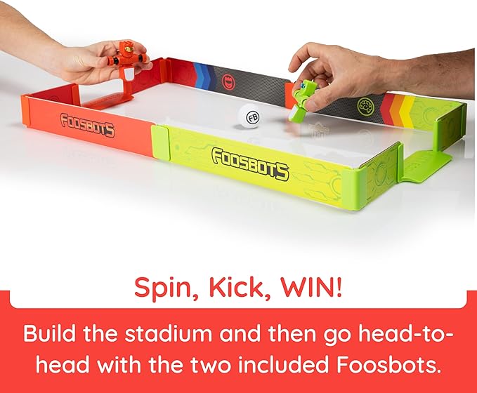 Fat Brain Toys Foosbots Stadium Battle Set, 2 Player Games for Kids Toys, New Active Play for Ages 6 and Up