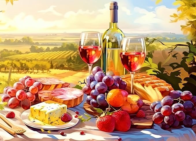 HUADADA Jigsaw Puzzles for Adults 1000 Pieces, Picnic with Poster Interlock Perfectly Letter on Back No Dust, Home Decor Birthday Party Gift Toy for Men Women Elders Seniors (27.5"x19.6")
