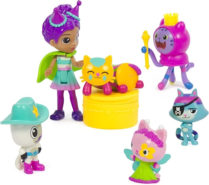 Gabby’s Dollhouse, Celebration Themed Figures with Gabby Girl, 5 Cat Toy Figures, Surprise Toys & Dollhouse Accessories, Kids Toys for Girls & Boys 3+