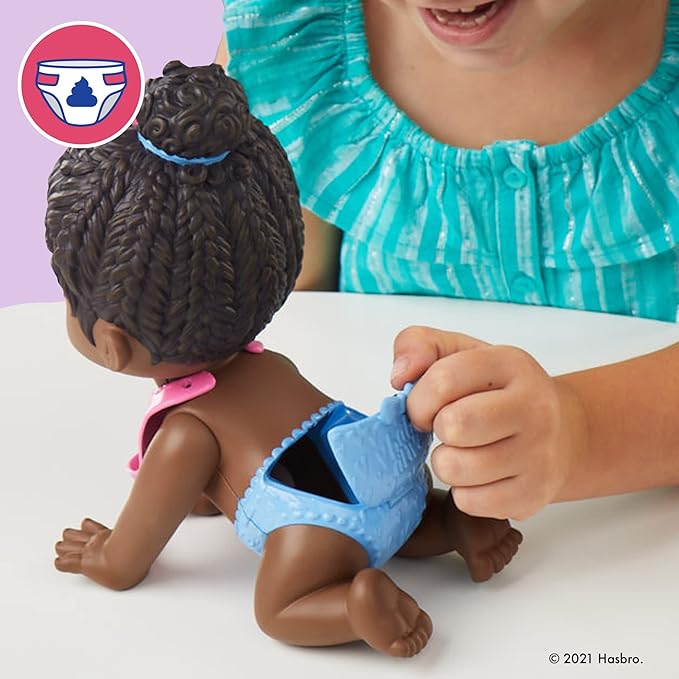 Baby Alive Lil Snacks Doll - Eats/Phee Children's Artists Protect to Bloons Dolly, 8-Inch Baby Doll, Snack Box Mold, Black Hair