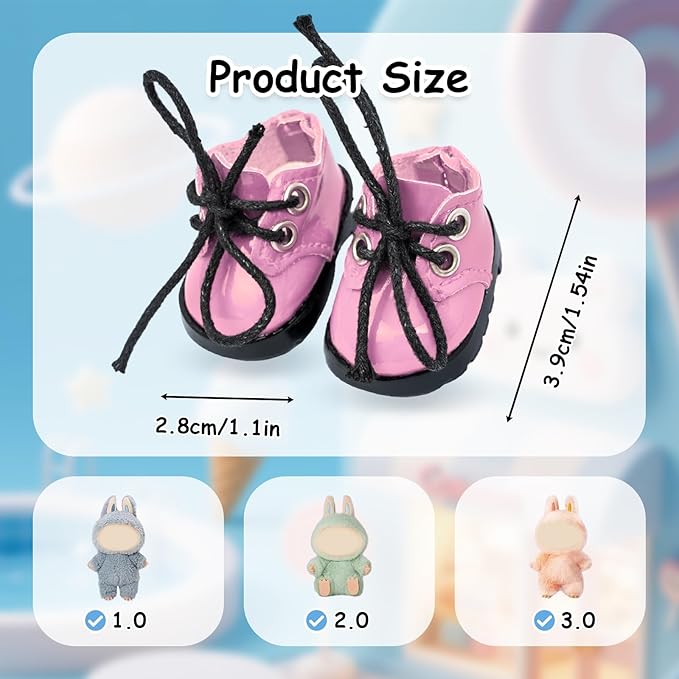 15-17cm Doll Shoes for 15-17cm Doll Boots, 6.7 inch Doll Shoes Accessories (Pink)