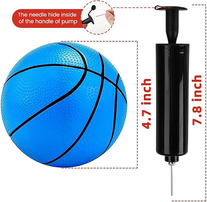 Shindel 6Pcs Mini Basketball, 4.7 inches Small Basketball with Pump for Kids and Adults, Party Favors