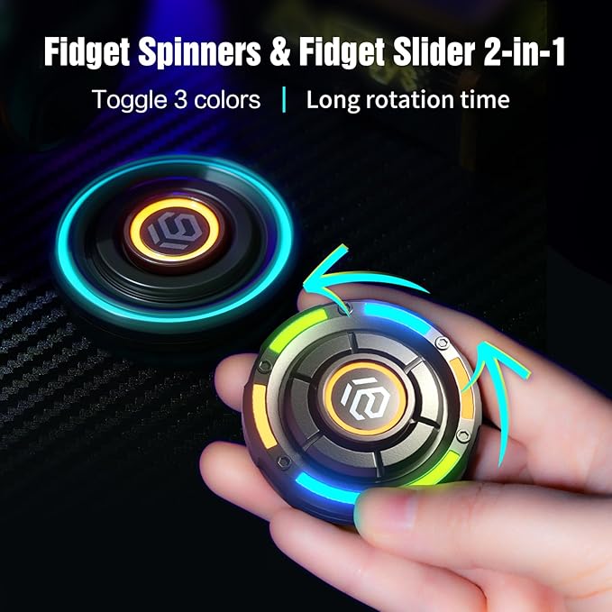 INNÔPLUS Fidget Spinner, Fidget Toys Adults, Fidget Toys for 8 Years Up, ADHD Toys Stress Relief Gifts Cool Gadgets, Stocking Stuffers for Adults Men Teens