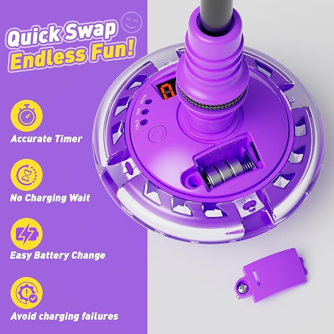 HopeRock Skip Ball Toy for Girls Ages 6-10,Girl Birthday Gifts,3 Fun Modes,Flashing Light-Up Wheel,LED Digital Counter,Replaceable Battery,Girl Birthday Gifts for Age 6-10,Fun Outdoor Girl Toys-Purple