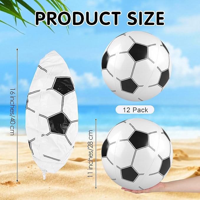 Fovths 12 Pieces Inflatable Beach Balls 11 Inch Blow Up Party Supplies Swimming Pool Toys for Summer Water Games Birthday Sports Theme Party Favors