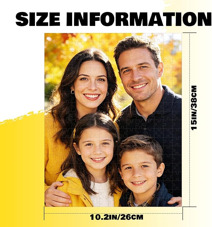 Custom Puzzle from Photo, Personalized Puzzle for Adults 120/200/300/500/1000 Pieces, Customized Jigsaw Puzzle Gift for Family, Wedding, Friend