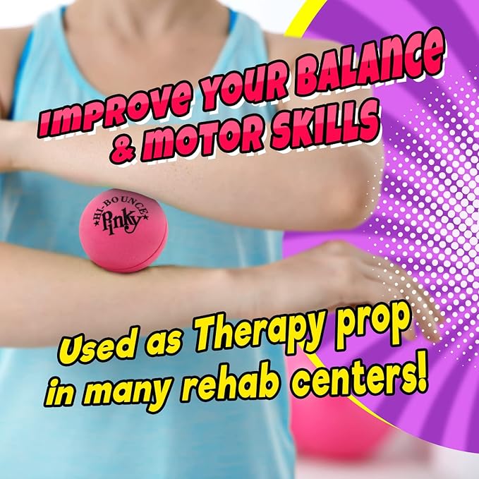 JA-RU Hi-Bounce Pinky Ball (2 Bouncy Balls) Bouncing Balls for Kids. Stress Ball, Massage Therapy. Sports Indoor & Outdoor Playground Toy, Bulk Party Favor, Stocking Stuffers 976-2p