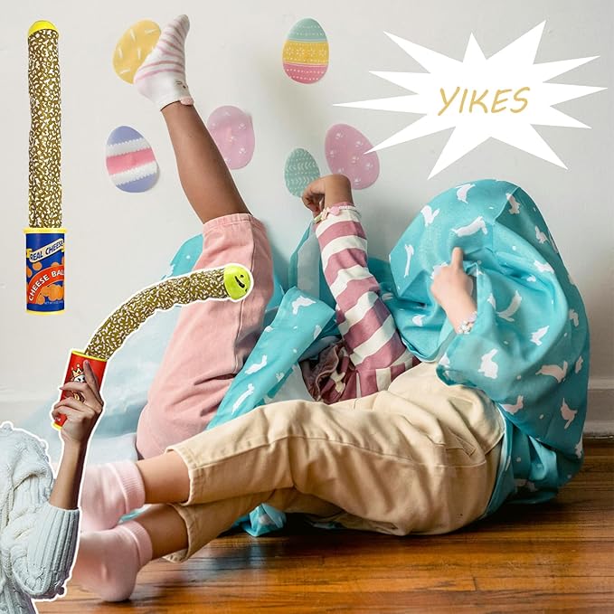 Prank Potato Chip Can Snake Pranks Jump Spring Toy Prankster Stuff Gifts for Adults, Gags Practical Joke Toys for Halloween Party Decoration Fun Toys,April Fools' Day Pranks，Blue 1 Pcs