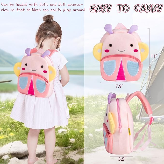 Pedolltree 11 Pcs Set Reborn Baby Dolls Clothes Girl Outfit Accessories for 17-22 Inch Reborn Doll Newborn Girl with Butterfly Backpack Diaper