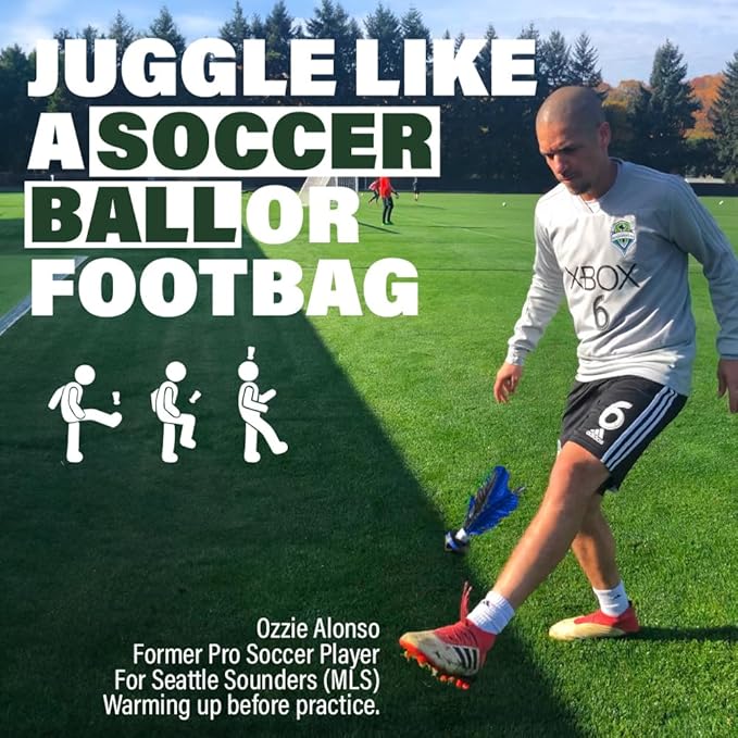 Kickit | The Original Birdie Soccer PRO Trainer | Play Outdoors, Indoors or Backyard, Beach or Tailgate, All Ages Fun & Travel Friendly (Black & Red)