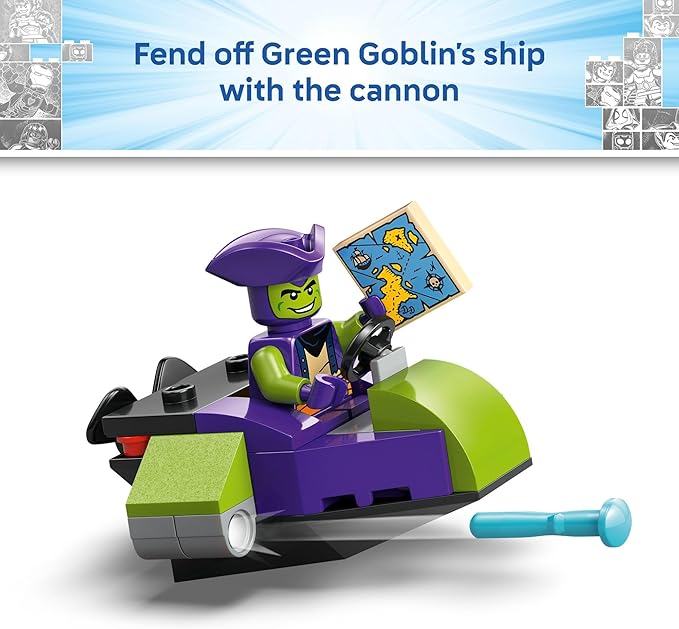 LEGO Marvel Spidey and His Amazing Friends Team Spidey Pirate Ship Building Toy for Kids - Super Hero Pretend Play Set for Preschool Boys & Girls, Ages 4+ - Gift Idea for Birthdays - 11208