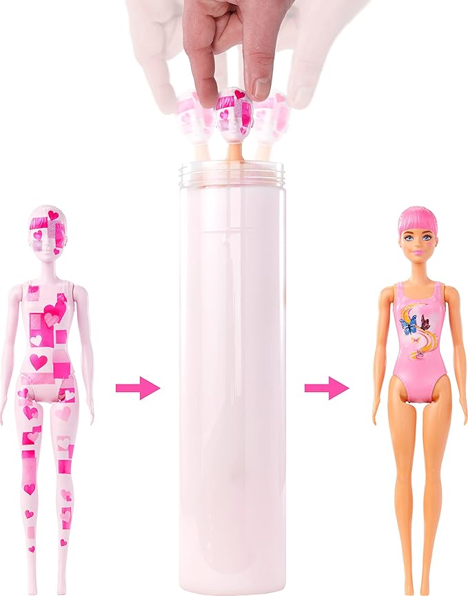 Barbie Color Reveal Doll & Accessories, Denim Series, Patchwork with 6 Surprises Including Color-Change (Styles May Vary)