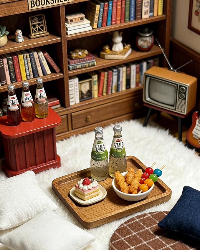 10Pcs 1:12 Scale Miniature Beverage Bottles, Dollhouse Drink Accessories for Mini Bar Kitchen Decor (Ten Bottles of mini - Sized sodas)