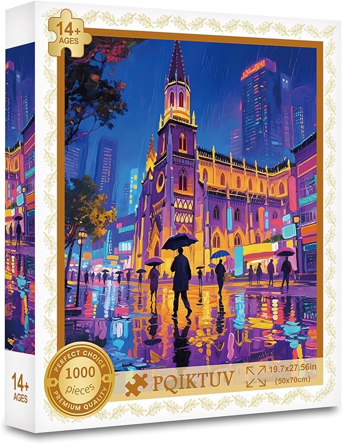 Puzzles for Adults 1000 Pieces Jigsaw Puzzles Impossible Puzzle with Letters on Back Landscape Puzzle Funny Gift Family Decoration Puzzles for Valentine Friends Parents(27.56x19.7 Inch)