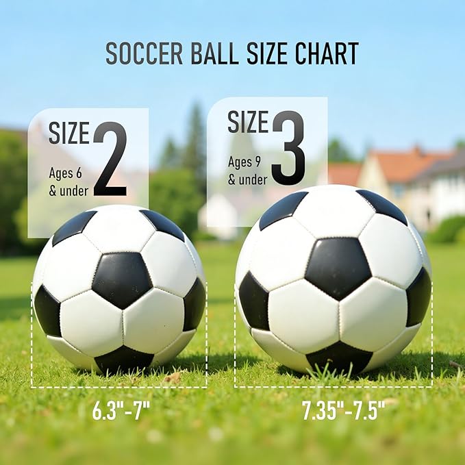 Richball Toddler Soccer Ball, Size 2 Soccer Ball Classic White Black, Outdoor Ativities Toy for Kids Age 1-3, Stocking Stuffers Birthday/Easter Gifts