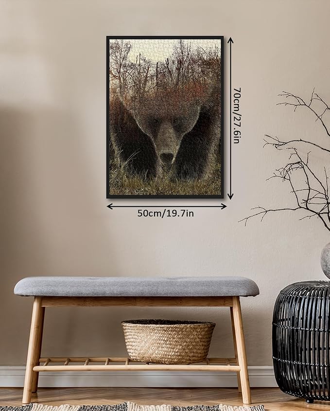 Animal Bear Jigsaw Puzzles for Adult 1000 Piece, Difficult Hard Impossible Puzzles for Adults, Nature Hunting Puzzle 1000 Piece