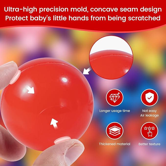 MoonxHome Ball Pit Balls for Toddlers, BPA Free Crush Proof Plastic Toy Balls for Ball Pit, Children's Pool Water Toys, Macaron Ocean Balls for Play Tent 2.15 Inch Pack of 100 200 500 800 1000