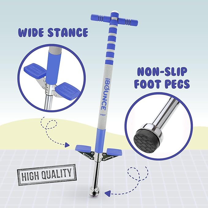 New Bounce Pogo Stick for Kids - Pogo Sticks, 40 to 80 Lbs - Sport Edition, Quality, Easy Grip, PogoStick for Hours of Wholesome Fun