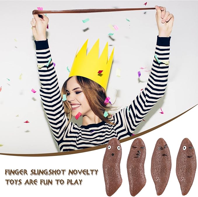 Sotiff 42 Pieces Finger Slingshot Toys Fake Toy Ornament Slingshot Prank Fingers Stretchy Funny Rubber for Flying Game and Party Favor, 2.56 x 0.79 Inch