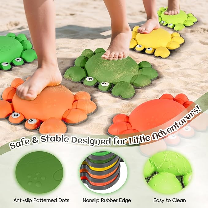 TOPNEW Stepping Stones for Kids, Non-Slip Balance Stepping Stones for Promoting Children's Coordination Skills, Toddler Stepping Stones Obstacle Course for Kids Age 3 4 5 6 7+