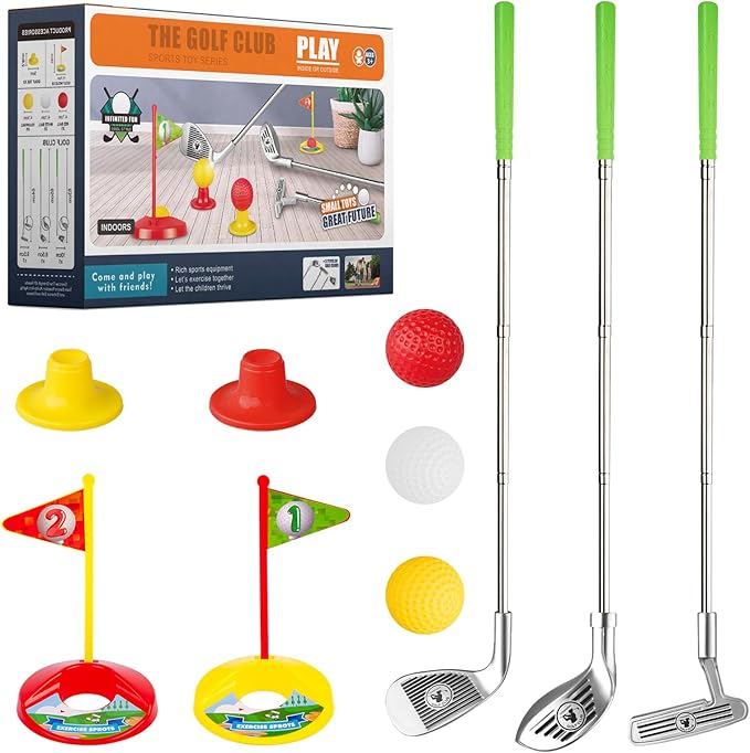 Liberry Kids Golf Clubs for 3 4 5 6 Years Old, Retractable Toddler Golf Set with Storage Bag, Outdoor Indoor Sports Toy for Boys Girls Birthday Gifts